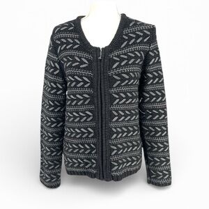 Rag & Bone Lisbeth Zip Cardigan Metallic Lambswool Sweater Women’s Large